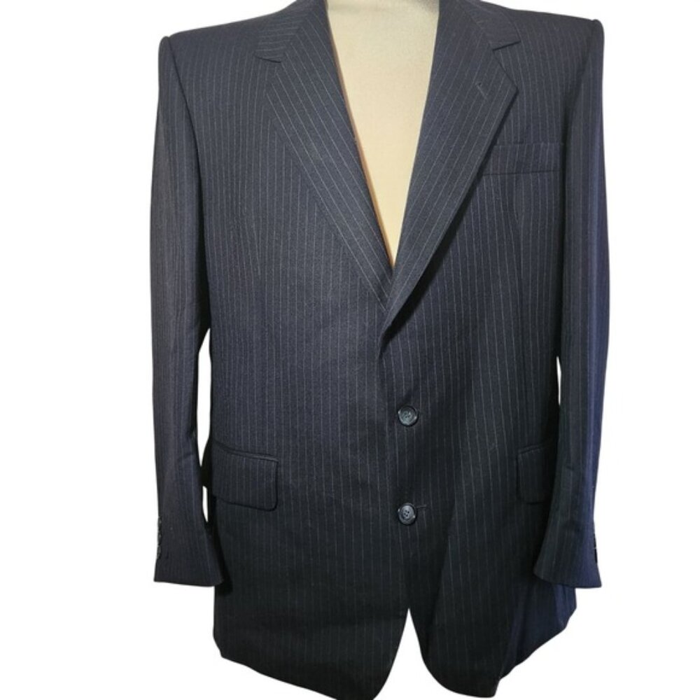 Punto Uomo Couture Men's Navy Pinstripe Wool Suit Jacket‎ Blazer Italy sm/med